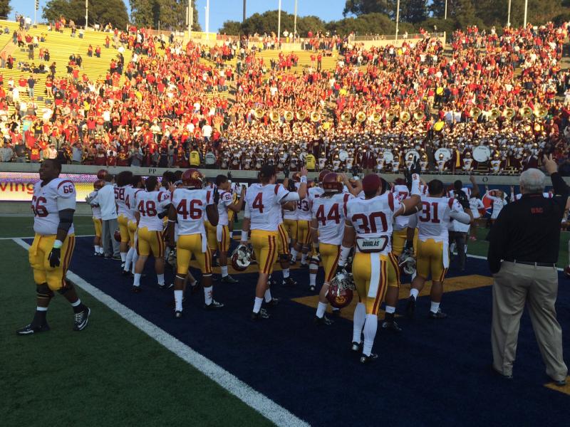 The Trojan faithful were rewarded on Saturday, as USC put up 62 points in a blowout win. (Jacob Freedman/Neon Tommy)