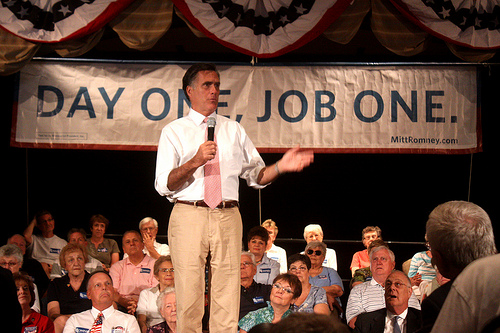 Romney at a townhall in Sun Lakes, Arizona, September 2011. (Gage Skidmore/Flickr) Romney at a townhall in Sun Lakes, Arizona, September 2011. (Gage Skidmore/Flickr)
