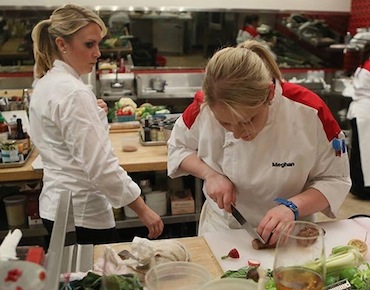 Meghan Gill on "Hell's Kitchen" (FOX). Meghan Gill on "Hell's Kitchen" (FOX).