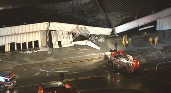 The storage unit the plane steered into (via @CBSLA).