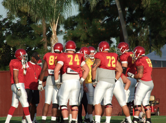 Spring practices started Tuesday, as the Trojans look till fill several new holes in their roster. (Scott Enyeart/Neon Tommy) Spring practices started Tuesday, as the Trojans look till fill several new holes in their roster. (Scott Enyeart/Neon Tommy)